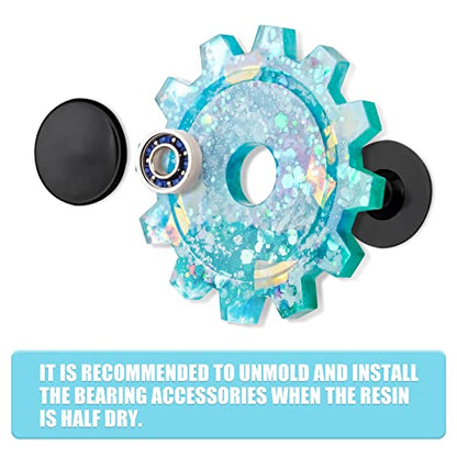 NiArt DIY Fidget Spinner Silicone Mold Kit, 5 Epoxy Resin Molds 10 Bearings, Stress Relief Casting Toy Gift for Adults, Create 10 Custom Spinners for Arts Crafts Home Decor - size: 5 Molds (A) + 10 BLACK Bearings