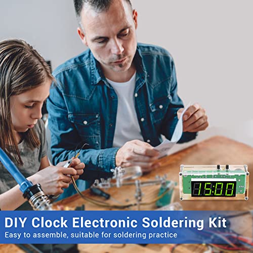 MiOYOOW DIY Digital Clock Kit, 4-Digit Alarm Clock Soldering Practice Kit - color: 4 Digit Multifunctional Clock Kit