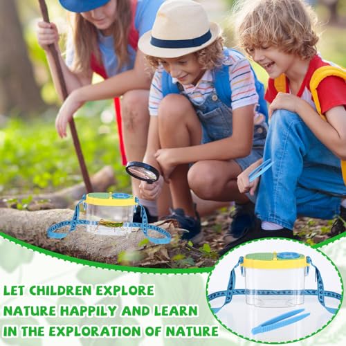 Halloscume 4 Pack Bug Catcher Insect Viewer for Kids with Tweezers, Deep - color: Deep