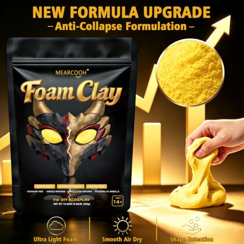 MEARCOOH Modeling air Dry Foam Clay Yellow Cosplay Magic Clay 300g - color: Yellow, size: 300g