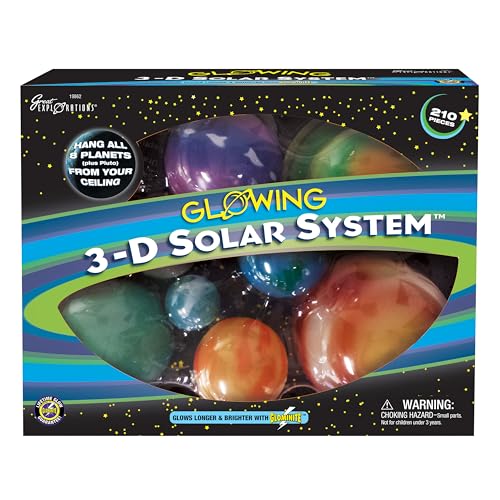 Great Explorations 3D Glow Solar System Ceiling Kit, STEM, Ages 5+