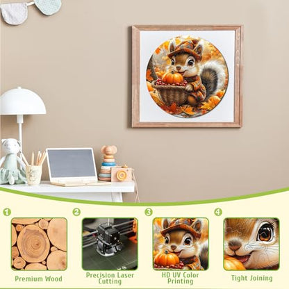 Fall Wooden Puzzles for Kids Ages 6-8 - Squirrel Harvest - color: Squirrel's Harvest