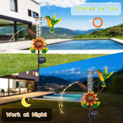 Stargarden Rain Gauge Outdoor-36 Inch Hummingbird Solar Rain Gauge - color: Hummingbird-C