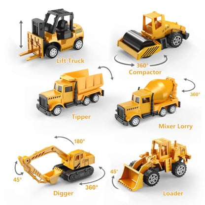 WEOLULU Construction Truck Toys Birthday Gift for 3-5 Year Old Boys - color: Yellow