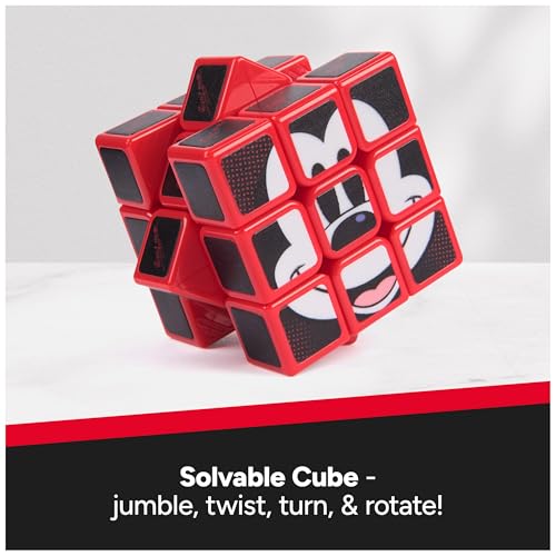 Rubik’s Cube Mickey Mouse Disney Cuber, Problem-Solving Challenging Brain Teaser Collectible Fidget Toy for Puzzle Lovers & Disney Fans Ages 8 and up - color: Disney Mickey Mouse, size: 1