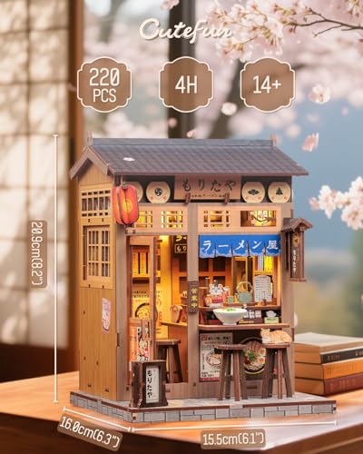 Cutefun Japanese Book Nook Kit - DIY Miniature House Kit for Adults - color: Morita Ramen