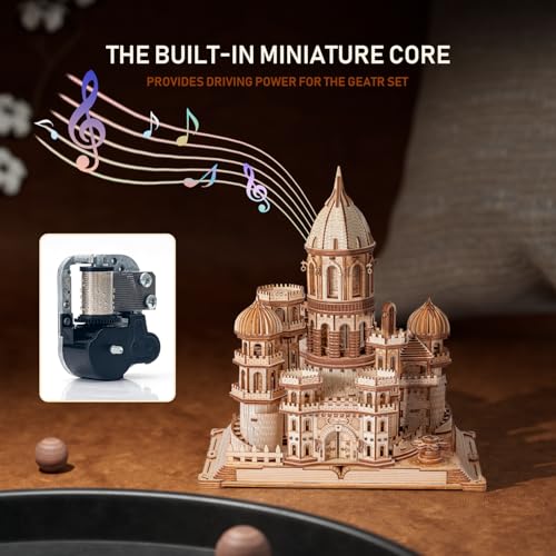 3D Wooden Puzzles DIY Mechanical Wooden Wide Model Kit 1000 Pcs 3D Puzzles for Adults Teens 14+Years Puzzle Enthusiasts Box Clockwork Enchanted Castle