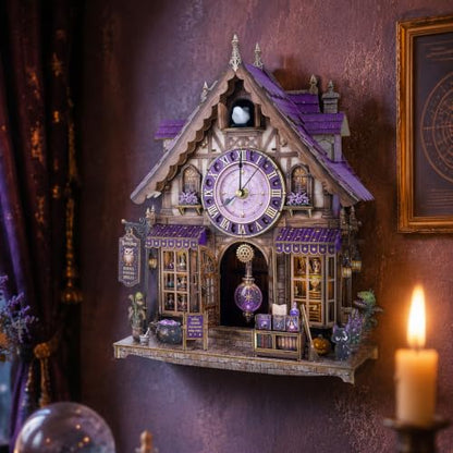 3D Puzzle for Adults Clock - Magic Bookshop Cuckoo Clock Model Kit - color: Magic Bookshop