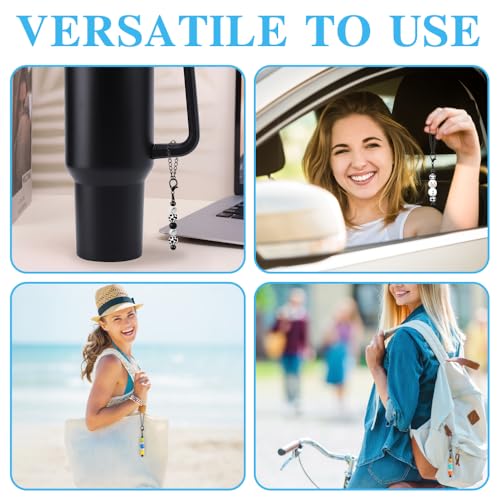 16PCS Beadable Keychain Bar Bulk, Keychain Making Kit - color: Black