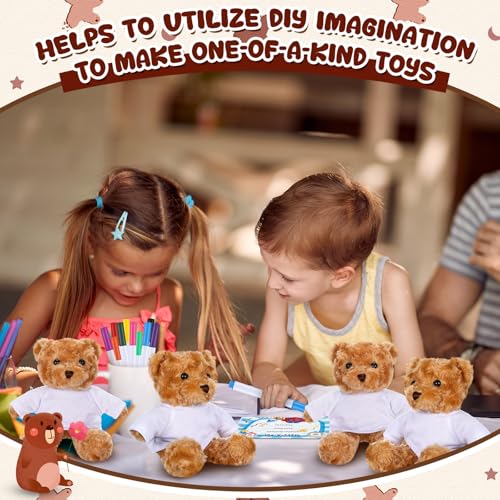 Blueweenly 40 Pcs Make Your Own Stuffed Animal Bear Kit,Brown - color: Brown