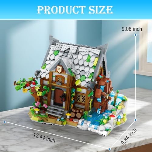 Reobrix Medieval Building Set Watermill Cabin House Model 1873PCS