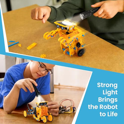Sillbird Solar Robot Building Kit, 12-in-1 DIY STEM Gift for Boys Aged 8-13 - color: Yellow