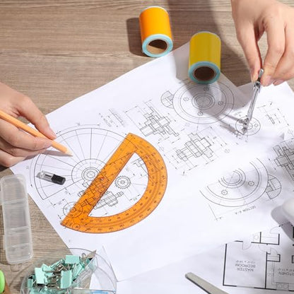 EBOOT Drawing Compass and 6 in Protractor Geometry Set, Orange - color: Orange