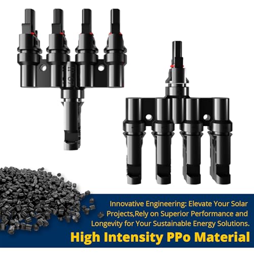 Solar Branch Connectors, Solar Panel Y Branch Connector (1 Pair, T-Branch) - size: 1Pair M/FFFF+F/MMMM