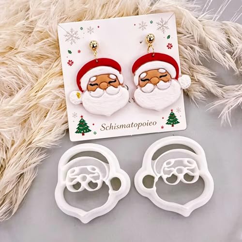 11 Pcs Holiday & Woodland Polymer Clay Cutters Set - Mushroom, Snowflake, Christmas Tree & Animal Shaped Clay Cutters for Polymer Clay Jewelry Making, Perfect Christmas & Animal Lover Gift - color: Santa