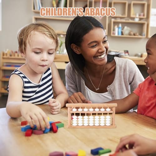 Toddmomy Wooden DIY Abacus 7-Column Learning Abacus for Kids Math Chinese Bead Counting Tool Portable Arithmetic Practice for Early Education Students Home or Classroom Use