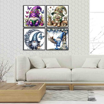 DYAIANGMU 4 Pack Stamped Cross Stitch Kit for Adults 13.7x13.7 inches - color: Y056-zh