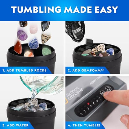 National Geographic GemFoam Reusable Rock Polisher for Rock Tumblers - style: New Polishing Foam