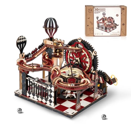 3D Puzzles for Adults, Fantasy Land Wooden Marble Run Mechanical Model Building Kits for Adults to Build, Wooden Puzzles Gear Ball Building, DIY Kits Puzzle Gifts for Adults Home Decor - color: Fantasy Land
