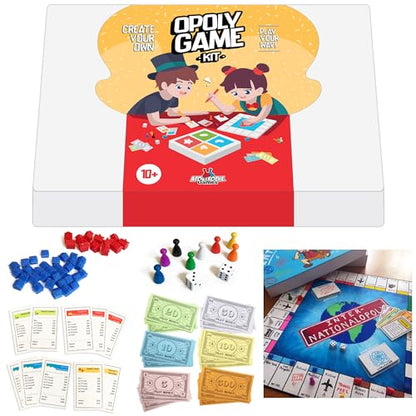 Create Your Own Opoly Board Game Kit with Blank Board & Game Pieces - style: Blank Opoly Game Kit