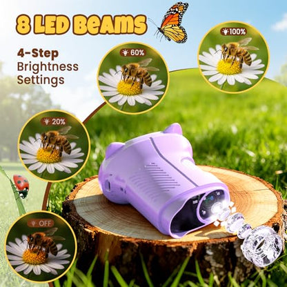 Handheld Digital Mini Microscope for Kids: 1000X 4K 2.4" Microscopes Toys - color: Purple