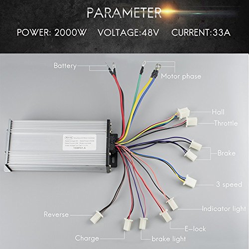 Electric Brushless DC Motor Kit,48V 2000W Motor,33A Controller,LCD Throttle - size: 48V 2000W, style: Complete Motor Kit