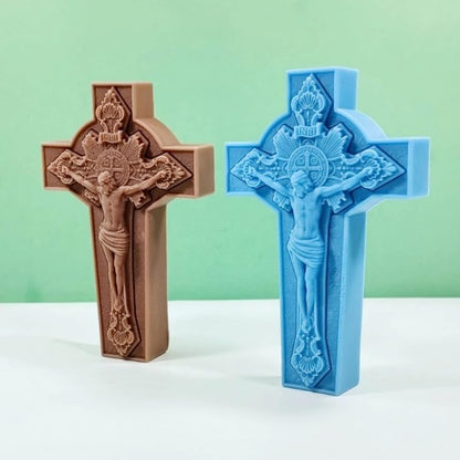 Candle Molds - Silicone Mold for Candles Making, DIY 3D Moulds for Soy Wax, Beeswax, Scented Candle, Valentine's Day Gifts (Crucifix) - color: Crucifix