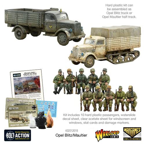 Wargames Delivered - Warlord Games Bolt Action: Tank War - Opel Blitz/Maultier, World War Two Miniatures, 28mm Scale Tank Model for Miniature Wargaming - color: Opel Blitz/Maultier
