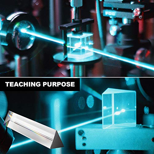 2 Pack 6-inch Crystal Optical Glass Triangular Prism