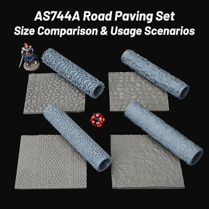 AUSPDICE RPG Terrain Texture Roller for Foam and Clay Modeling - color: As744a Road Paving Set