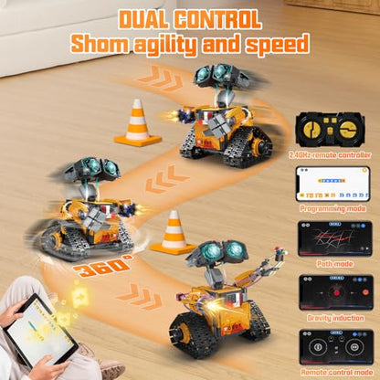 STEM Robot Building Kit for Kids – 5-in-1 Remote & App-Controlled Wall Robotics Set, Engineering Coding Robot Toys, Birthday Gifts for Boys & Girls Ages 6-12+ (673 PCS)