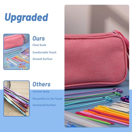 Crochet Hook Set 90 Pcs Crochet Needles Kit Ergonomic Soft Grip Handles - color: Multicolor, size: 90 Pcs