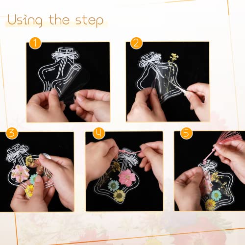 Taobary 91 Pcs DIY Dried Flowers Bookmarks Transparent, Classic Color - color: Classic Color