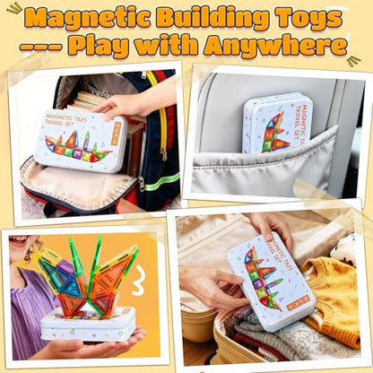 MAGBLOCK 48PCS Mini Magnetic Tiles with Storage Box for Kids 3+ - size: 48pcs