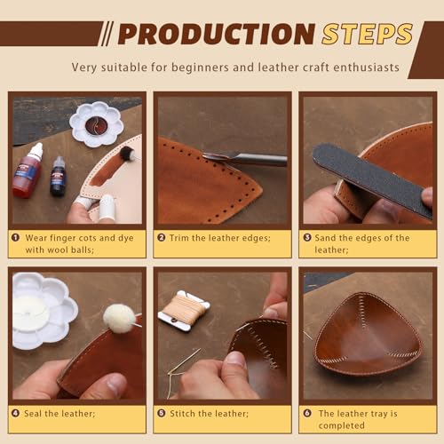 CBHGFEA Leather Crafting Kit, Vegetable Tanned Leather Tray Kit (S, M, L) - color: Style B
