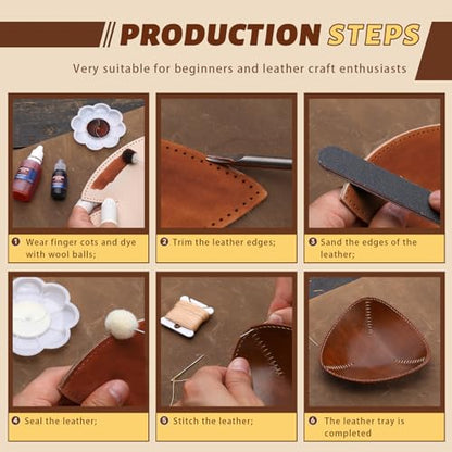 CBHGFEA Leather Crafting Kit, Vegetable Tanned Leather Tray Kit (S, M, L) - color: Style B