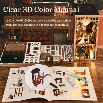Phantom of The Opera Book Nook Kit, DIY Miniature Dollhouse Kit with LED - color: Phantom of the Opera