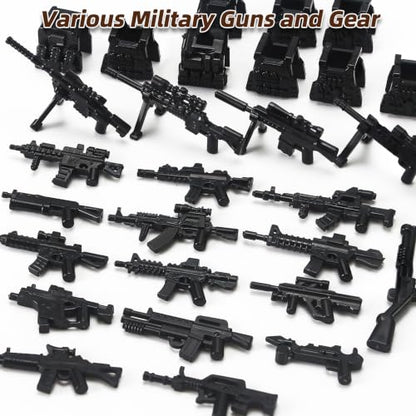 SWAT Gear Weapons Pack City Police Team with Robot Dog Drones Boat Kit