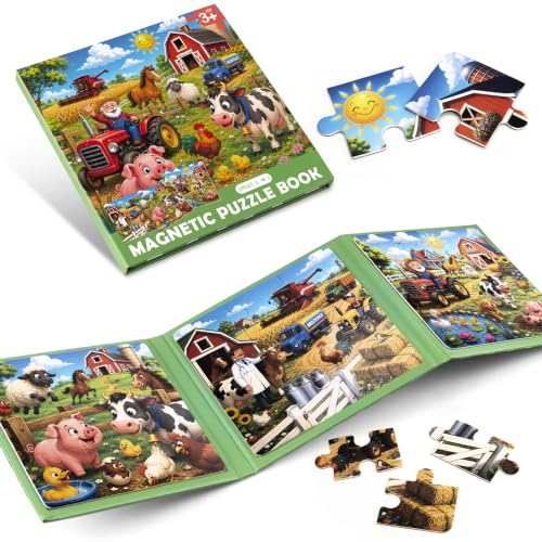 Biarek Farm Animals Magnetic Puzzles for Kids 3-5, 37-Piece Travel Set - color: Farm Animals - 37 Pieces