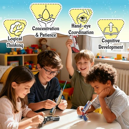 3D Paper Building Model, DIY Origami Kit for Kids Ages 8-12, Includes 8 Pre-cut, Easy-to-Assemble Weapon 3D Paper Building Models, Origami Kit for Kids Ages 8-12 - style: Weapon