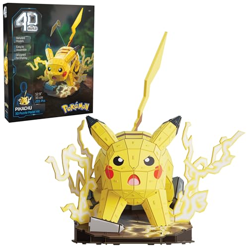 4D Build Pokémon Pikachu 3D Puzzle Model Kit, Desk Décor, Shelf Display - style: Newer Pikachu 201 pcs