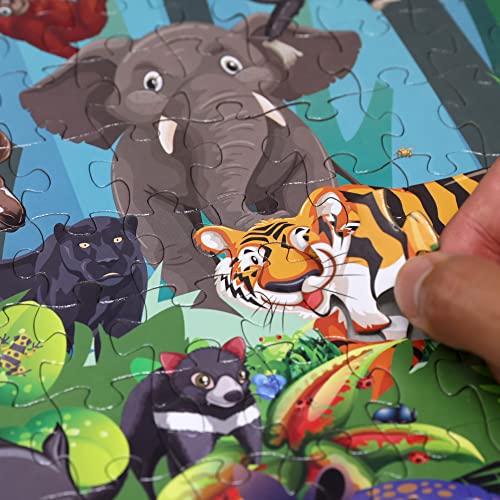 Think2Master Rainforest Jungle Animals 500 Pieces vith Large Pieces Jigsaw Puzzle for Seniors, Adults & Families. Great Gift Size: 26.8” X 18.9” - style: Animals of the Rainforest