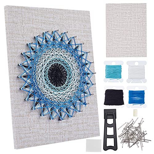 WEBEEDY DIY 3D String Art Kit for Adults Beginners, Evil Eye Craft Kit, Include All Necessary Accessories and Frame, Christmas Home Wall Decorations Unique Gift - color: Evil Eye