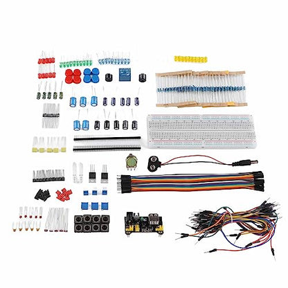 Electronics Component Kit, Starter Fun Assortment with Resistor Capacitor Diode Module, for Beginners Learning to Program R3 Development Board