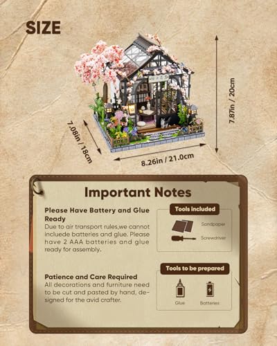 DIY Miniature House Kit Dollhouse Kit for Adults Japanese Greenhouse - color: Japanese Sushi House