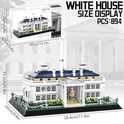 CAXIMSY White House Model Building Block Sets 895 Pieces Washington Famous Landmark Architecture Gifts for Adults - color: White House Architecture