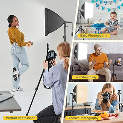 Torjim Softbox Photography Lighting Kit | 16" X 16" & 85W LED Studio Light - color: 16 inches