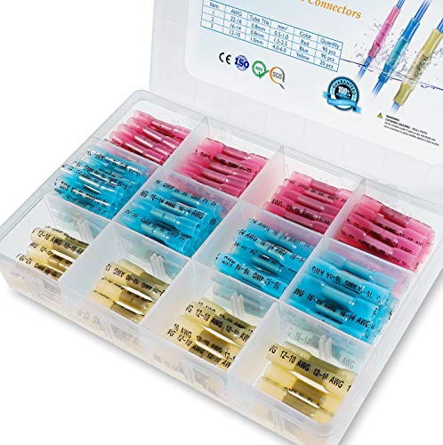 TICONN 200PCS Heat Shrink Butt Connectors, Crimp Wire Connectors Kit - size: Mix 200 PCS