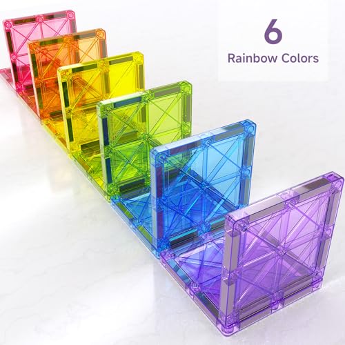 Premium Magnetic Tiles 100pcs: Durable STEM Building Blocks Kids 3-8 - size: 100 PCS