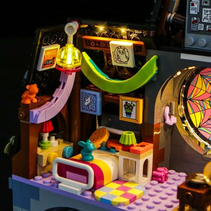 Upgraded Led Light Kit Compatible with Lego Wednesday & Enid's Dorm Room Building Set, RC Version Compatible with Lego 76781 (Model Not Included) - style: Remote Version